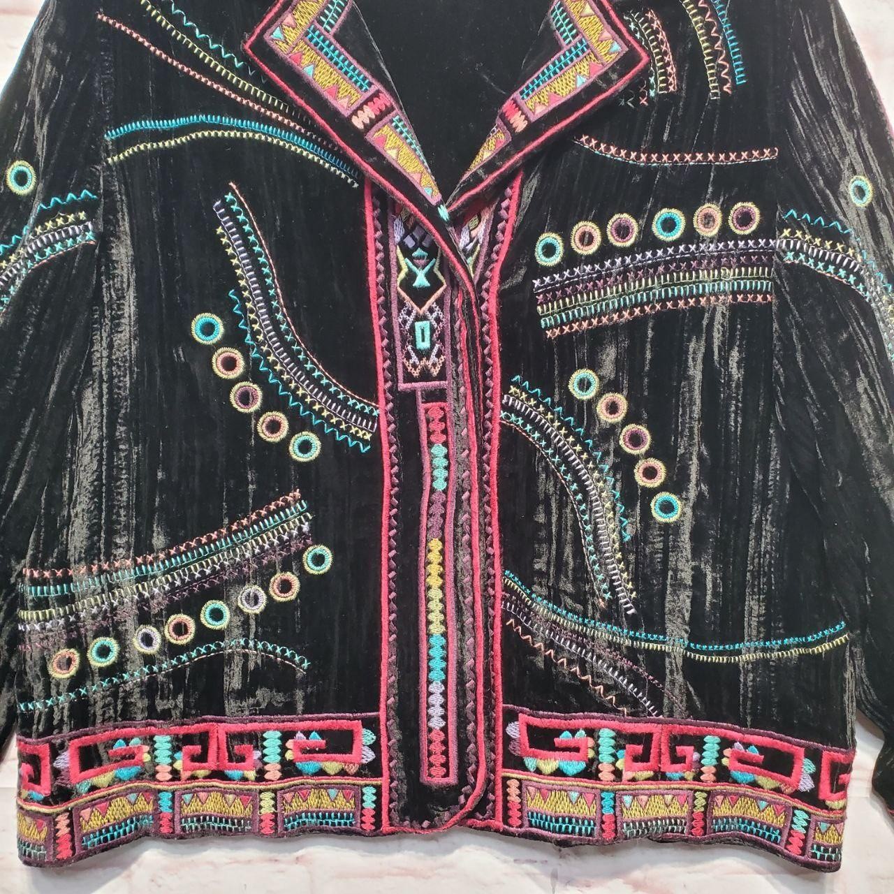 Coldwater Creek Jacket Womens Large Black Velvet … - image 6