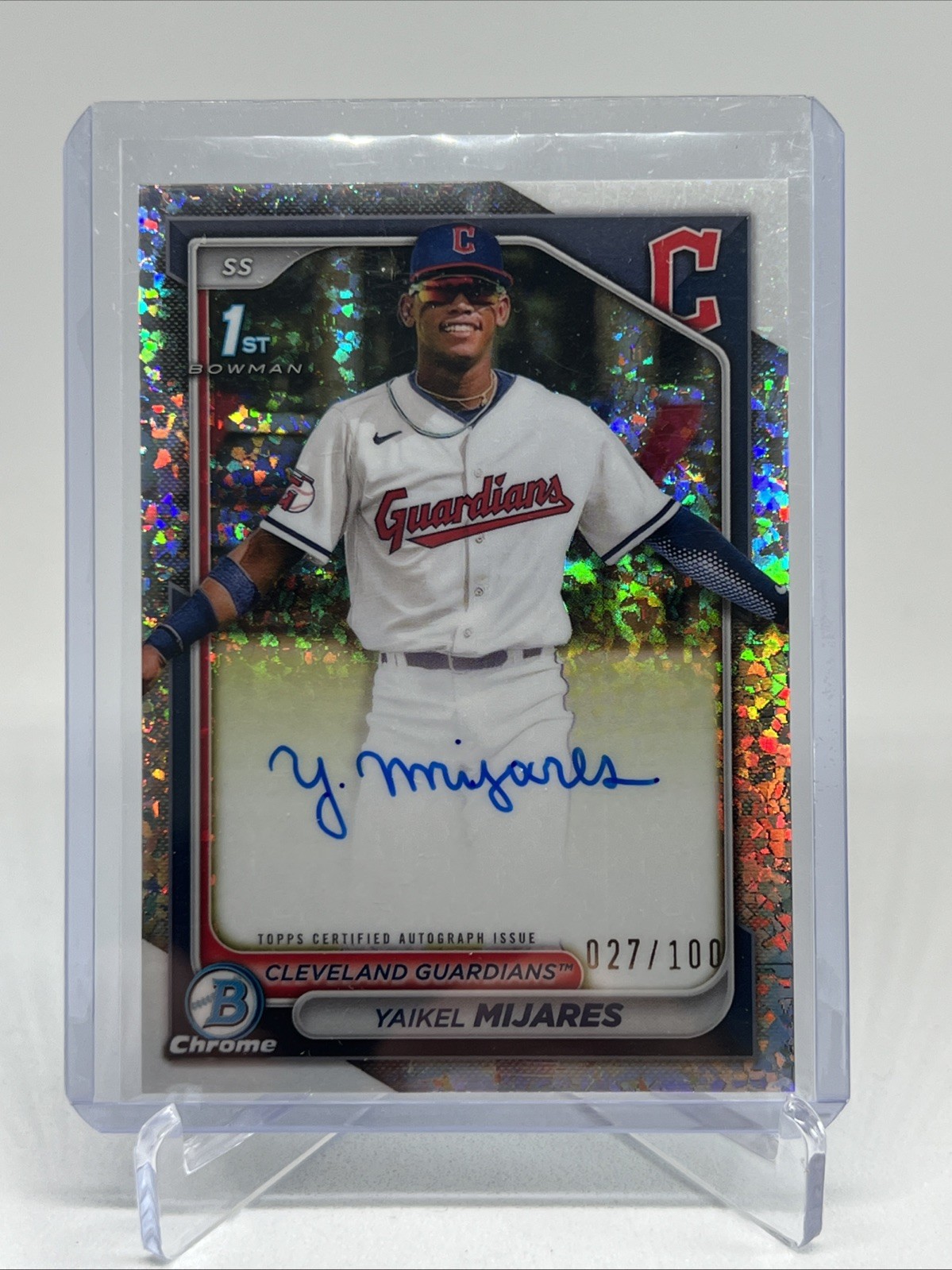 2024 Bowman Chrome Prospect Autographs Yaikel Mijares #CPA-YMI Mini-Diamond /100