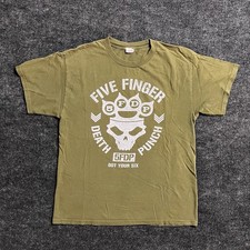Five Finger Death Punch 5FDP T-Shirt Mens L Green Got Your Six 2015 Tour Metal