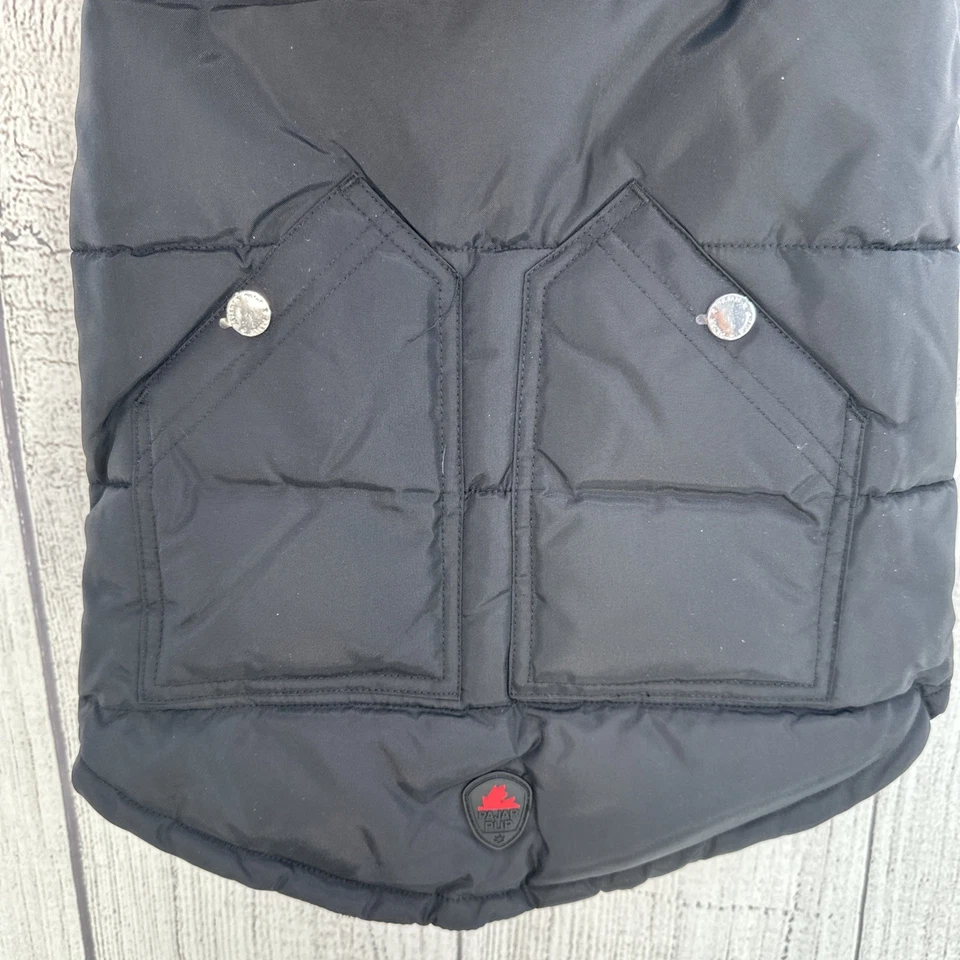 Abrigo Pajar Cachorro Perro GRANDE Negro Barnard Aislado Capucha Acolchado Puffer Chaqueta Foto 3 de 4