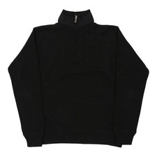 Armani 1/4 Zip - Medium Black Wool Blend