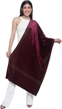 Women Kashmiri Velvet Shawl Indian Designer Wrap Party Wear Pashmina Shawl Stole
