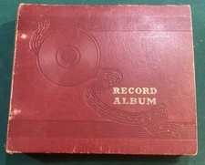 VINTAGE 10" 78 Binder Record Storage Holder Case Brown 10 Sleeves w/ 6 RECORDS