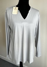 Spirit of The Andes Carolina Pima Cotton Top T-shirt V-Neck Silver Grey XL