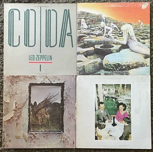 LOT of 4 LED ZEPPELIN Vinyl LPs "Coda" "Houses of The Holy" "Presence" & IV-Zoso