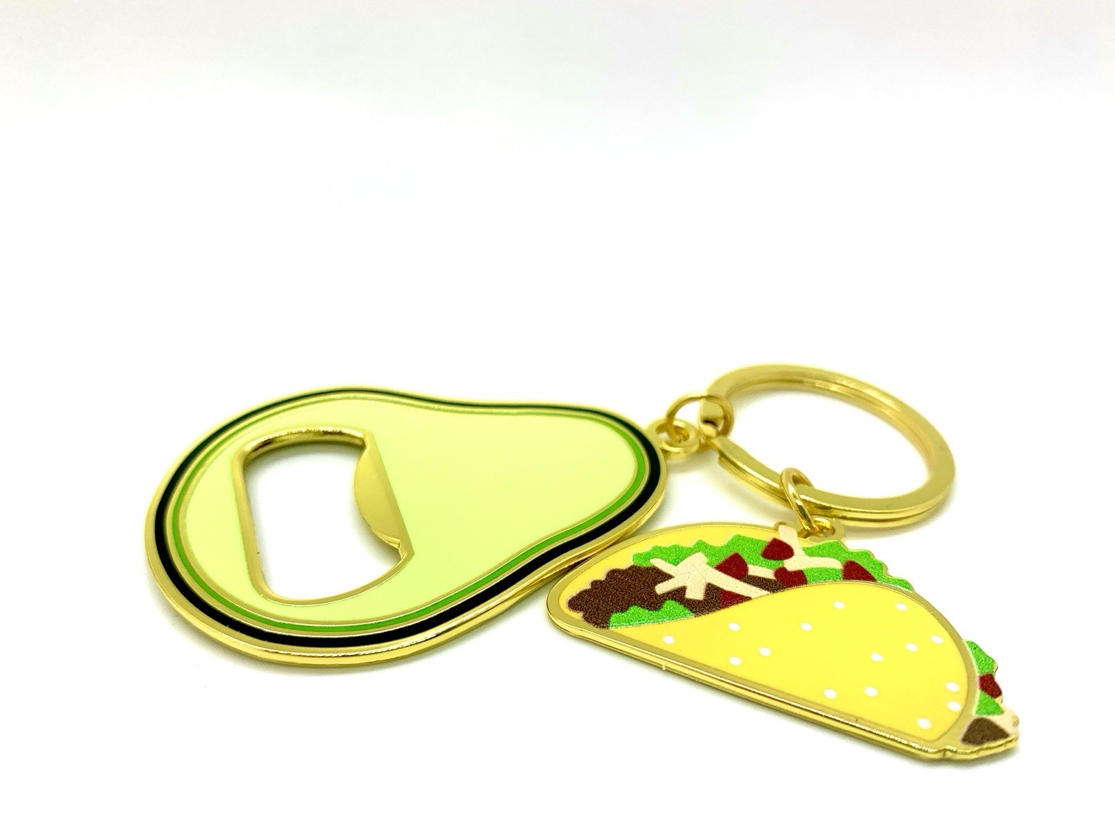 Set of 5 Avocado Taco Keychains Bottle Opener Enamel Cute Fo