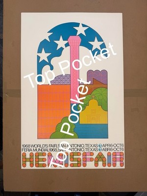 San Antonio Texas 1968 Hemisfair !!ORIGINAL ! Vintage Poster Retro RARE!!!!