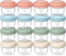 16 Pack 4 oz Small Containers with Lids, Reusable 16 PACK, COLOR OPTION
