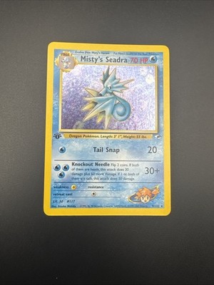 Misty's Seadra 009/132 1st Edition Gym Heroes Holo Very Clean Card
