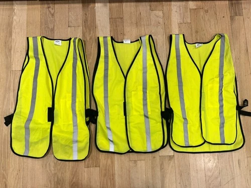 Set 3 HDX Hi Visibility General Use Mesh Safety Vest Yellow HDX47100 excellent - product listing photo