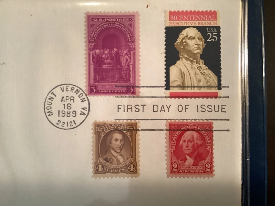 250 anniversary of George Washington silver half & 4 stamps**see description ** - Image 3 of 4