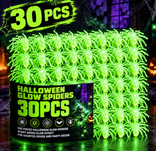 30 pcs Glow in the Dark Halloween Spider Props Scary Fake Spiders Haunted