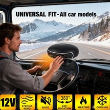 360 Rotary Portable 12V Car Heater Defroster, 150W Fast Heating Cooling Fan