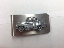 Austin A30 4 Door Saloon ref6 pewter effect car emblem on a stunning Money Clip
