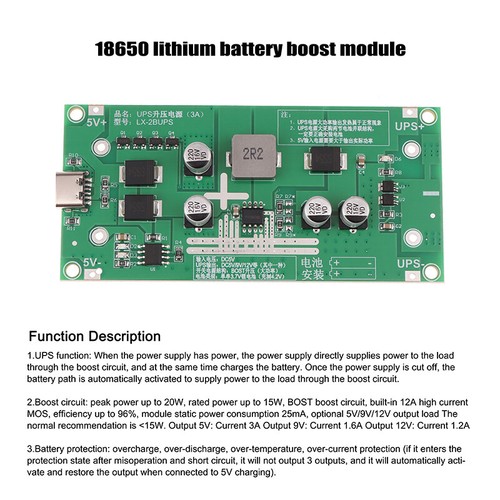 18650 Lithium Battery Charger Module UPS Power Supply / Converter 5V 9V _PS - Zdjęcie 8 z 15