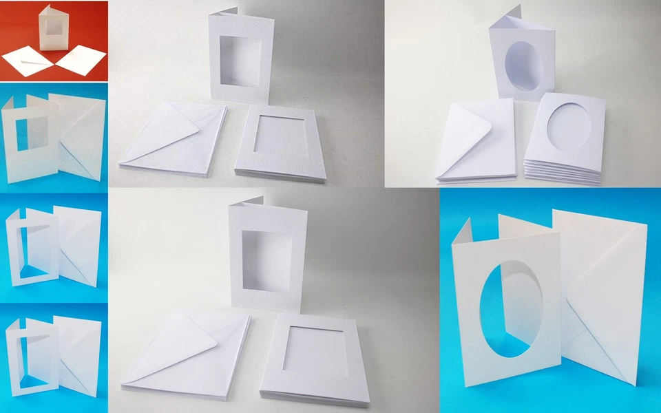 Aperture Cards White Hammered and Smooth A5/A6 Craft UK