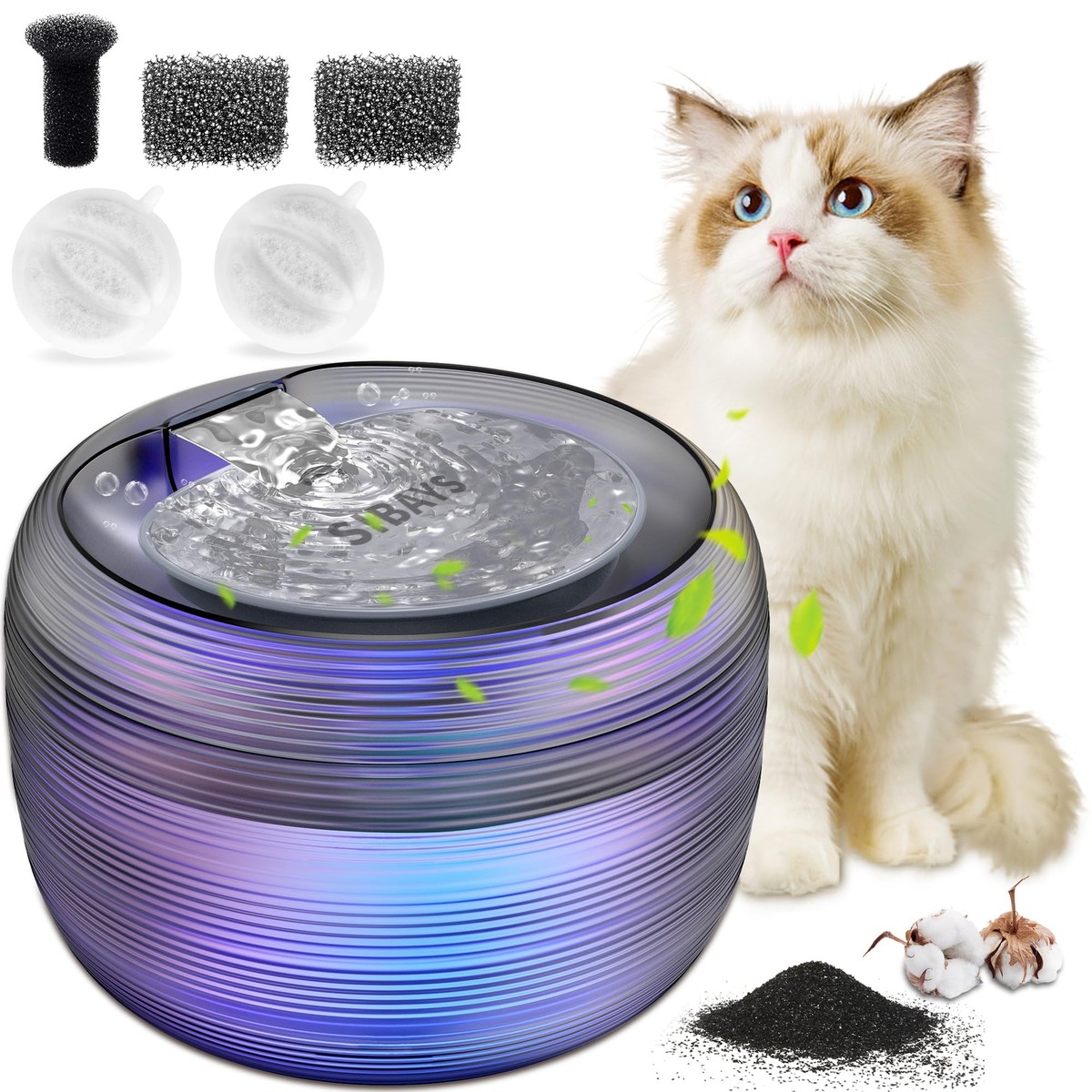 PetSafe Creekside Ceramic Pet Water Fountain Automatic Cat Water