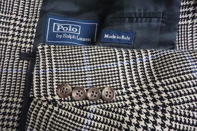 Polo by Ralph Lauren Beige Black Blue Houndstooth Glenplaid 2 Pc