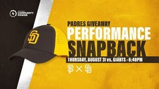San Diego Padres Performance SnapBack Giveaway Hat From Game On 8/31/2023