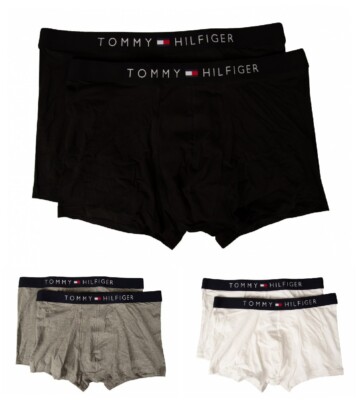 TH TOMMY HILFIGER men's boxer pack 2 pieces visible elastic stretch cotton under