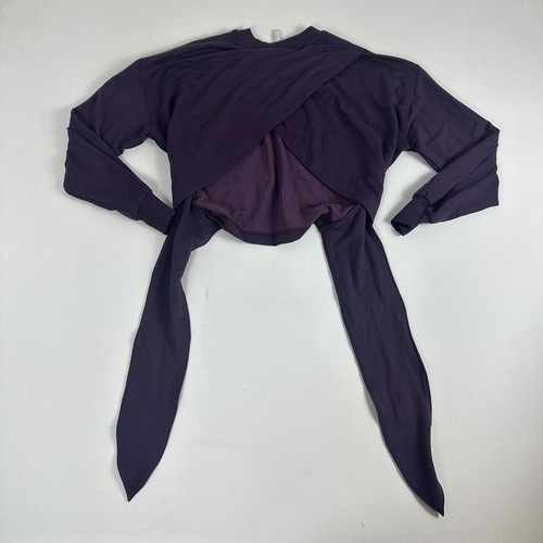 Athleta Sweatshirt Womens XS Purple Yoga Tie Back Athletic Modal Tencel Soft Gym - Picture 2 of 7