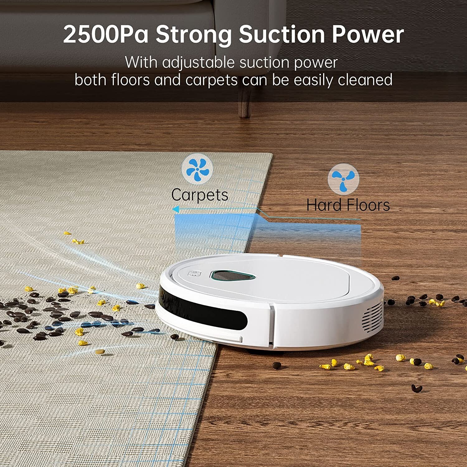 Robot Vacuum Cleaner,2500Pa, Pet Hair,Hard Floor,Alexa&GoogleHome, App