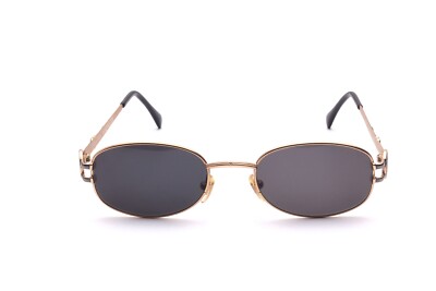 Sonnenbrille Blumarine Vintage Gold Silber oval Damen matt 50-20 mm Mod. 592  F8