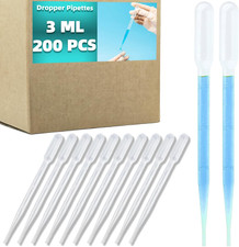 200 PCS 3Ml Disposable Pipette, Pipettes Dropper for for Essential Oils, Resin