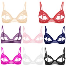 Mujeres Sujetador Lencería Transparente Suave Top Correas para el Hombro Pijama Floral Prendas para dormir Encaje