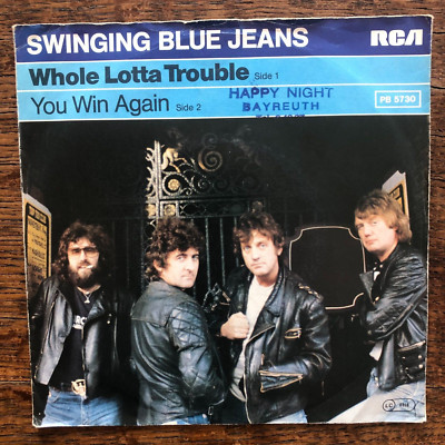 SWINGING BLUE JEANS  -  Whole Lotta Trouble / You Win Again - 7'' Single