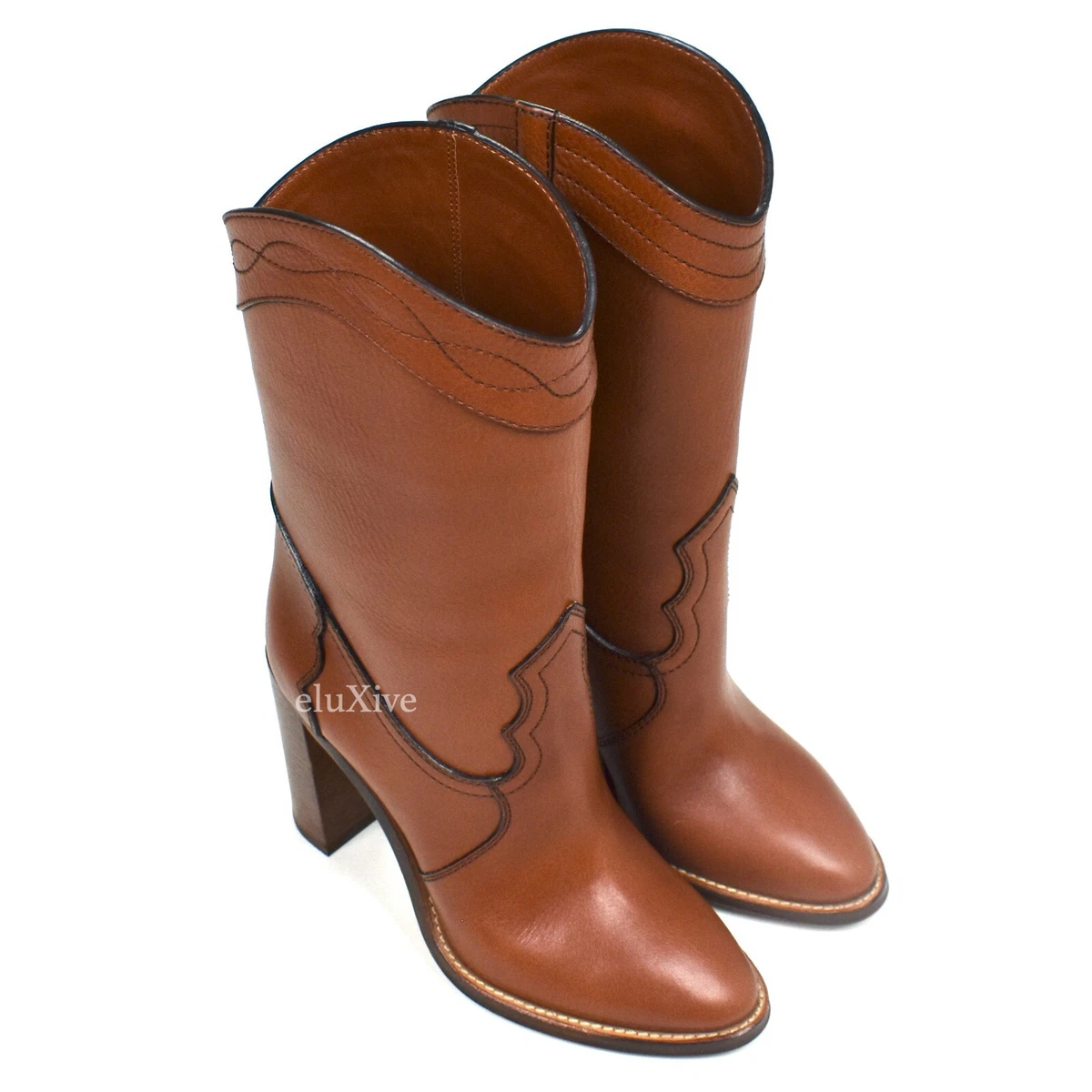 Saint laurent cheap brown boots
