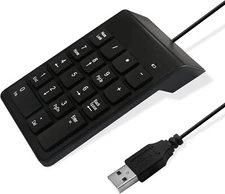 Ultra-Slim Wired Numeric Keypad - Portable 10-Key USB Number Pad for Laptop & PC