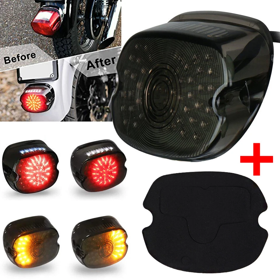 LED 刹车尾灯适用于 Harley Softail Fatboy FLSTF Dyna 超宽滑翔 FXDWG — 第 3/4 张图片