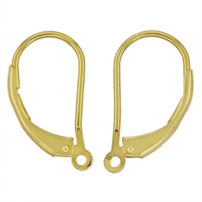 18kt Gold Plated Sterling Silver Leverback French Earrings Hook Ear Wire  #97189