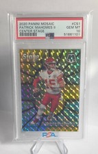 2020 Panini Mosaic PATRICK MAHOMES II Center Stage Prizm Chiefs Gem Mint PSA 10