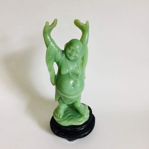 Vintage A. Santini Italy Jade Green Buddha Sculpture Statue Figurine Oriental - Picture 2 of 10