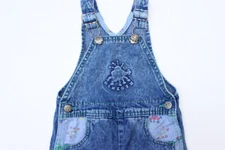 OshKosh B'Gosh Vintage Denim Spider Overalls Size 24 Mos. Blue Jean Made in USA