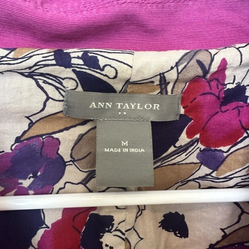 Ann Taylor 3/4 Blazer Magenta Medium with floral lining - Picture 5 of 9