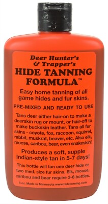 Easy To Use Animal Game Hide & Fur Skin Tanning Solution - 8oz
