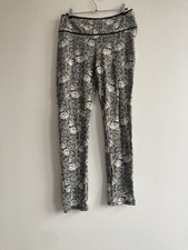 Patrizia Pepe Floral Pants Leggings Sz IT42 EU38 US 6 Black White Comfort