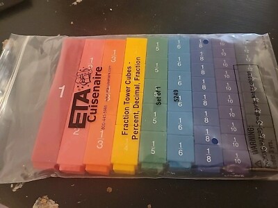 ETA Cuisenaire Fraction Tower Cubes Multicolored Fraction, Decimal, Percent 
