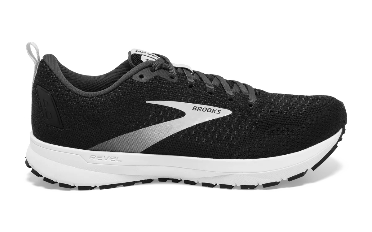 Brooks Revel 4 Black White Silver Sneakers 110347 063 Mens Sizes | eBay