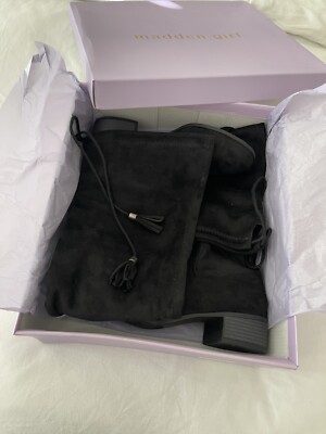 Madden Girl Women's Prissley Over-The-Knee Boots – Lace-Up Back Detail & Low Block Heel - View #5
