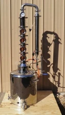 26 Gal. Moonshine Still w/4" Copper & Stainless Bubble Plate Column, Everything