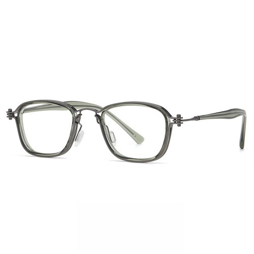 Monturas de gafas de moda retro hechas a mano de acetato metal cuadrado ovalado anteojos - Imagen 22 de 30