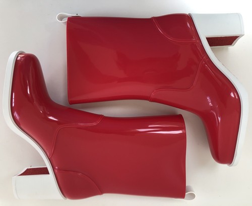 NIB Christian Louboutin Loubirain 70 Waterproof Rain Boots Shoes Red EU 42 New - Picture 10 of 19