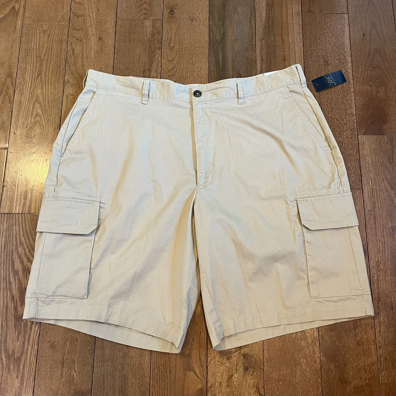 NWT Mens Brooks Brothers Khaki Cargo Shorts Tan 100% Cotton sz 40 x 10" $69