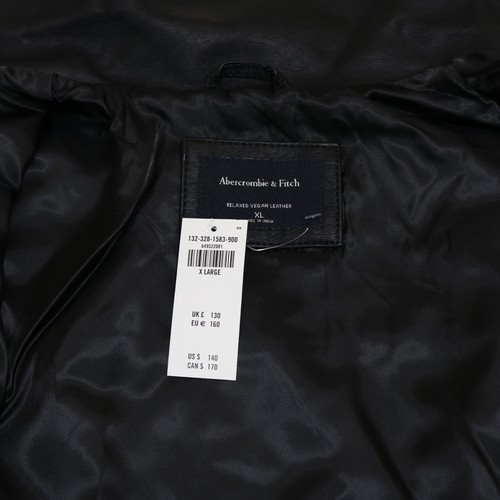 Chaqueta de cuero sintético relajada Abercrombie & Fitch para hombre talla XL, XXL nueva con etiquetas - Imagen 5 de 6
