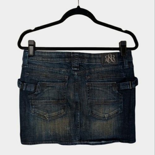 $98 ROCK & REPUBLIC Groupie Blue Denim Mini Skirt Size 8 (Medium) - Picture 2 of 8