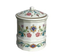 VTG Trinket Box Floral Venetian Collection 2.5x2" Prestige Place Japan gold trim